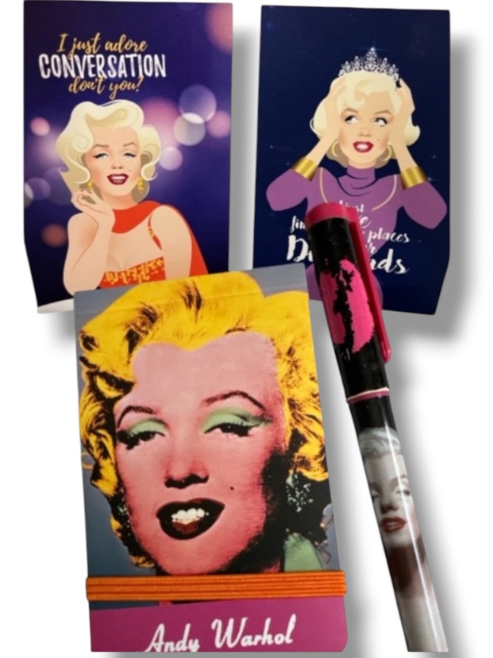 Marilyn Monroe Bundle Andy Warhol notepad + Film Note cards + Pen - Picture 1 of 13